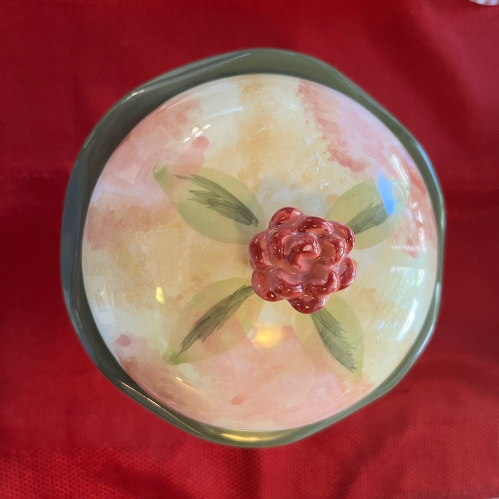 Floral Ceramic Food Storage Jar with Lid